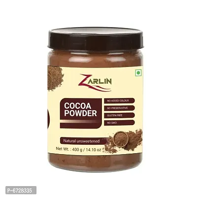 ZARLIN Unsweetened  Natural Cocoa Powder for Making Chocolate Cake, Cookies Desserts (400gm)-thumb0
