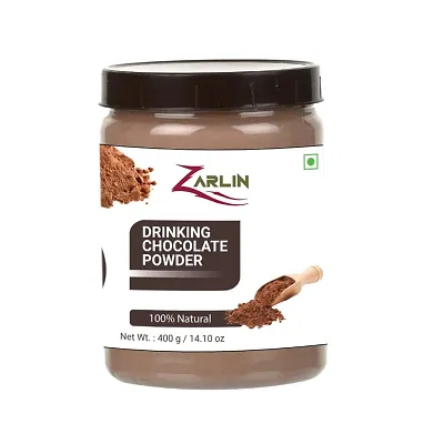 Zarlin Drinking Chocolate Instant Mix Powder - Delicious Chocolate Shakes, Brownie Cake Mix ,Chocolate Brownie, 400g