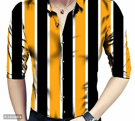 Stylish 3D Digital Printed Cotton Unstitched Shirt Men and Boys-thumb0