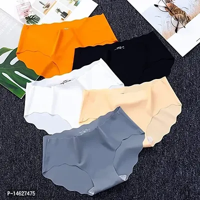 pack of 3 Ice Silk Seamless Panties Underwear Invisible Ladies Panty  Multi-Colors