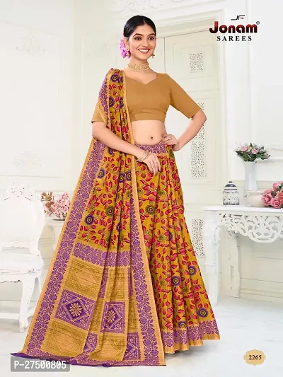 Classic Cotton Printed Saree without Blouse piece