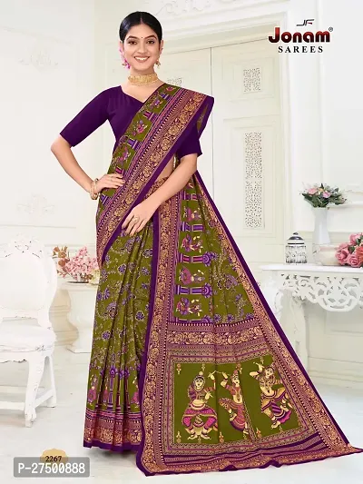 Classic Cotton Printed Saree without Blouse piece