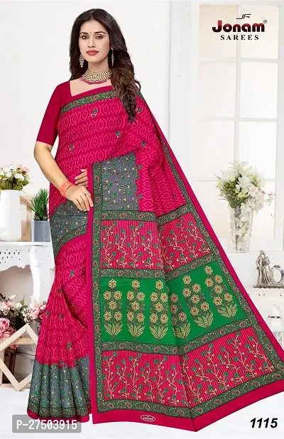 Classic Cotton Printed Saree with Blouse piece