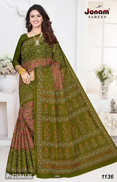 Classic Cotton Printed Saree with Blouse piece