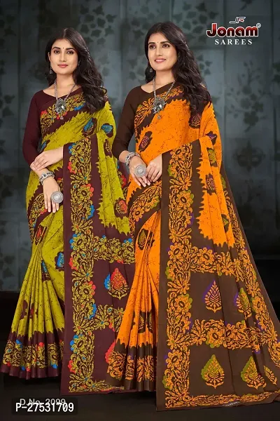 Trendy Cotton Saree for Women - Pack of 2