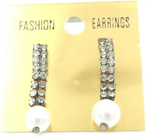 Stylish Designer Polished Tradional And Elegant Drop-Plug Earrings Alloy Clip-On Earring Pack Of 1