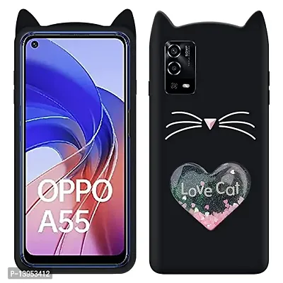 Buy Just Be You Oppo A55 Soft Siliicone Love Cat 3D Heart Design Flexible Ear  Cat Kitty Girls Back Cover Case for Oppo A55 (Black) Online In India At  Discounted Prices