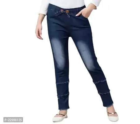 Classic Denim Solid Jeans for Women-thumb0