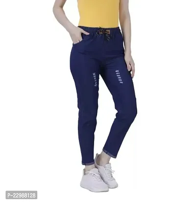 Classic Denim Solid Jeans for Women-thumb2