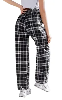 Stylish and comfortable check black pajama casual wear (pack of 1)-thumb2