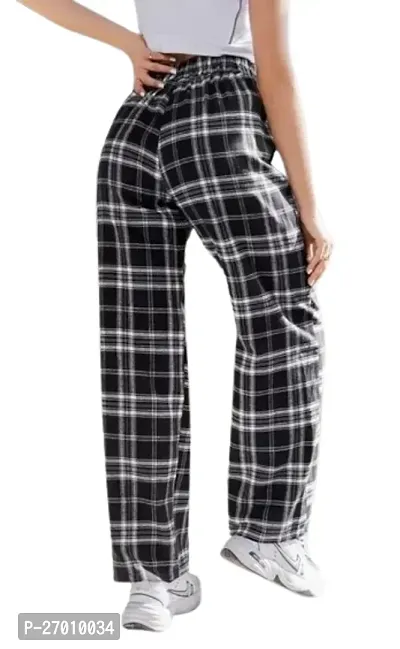 Stylish and comfortable check black pajama casual wear (pack of 1)-thumb3