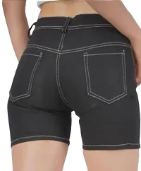 Fashionable and Stylish Black Denim Jeans shorts For Women-thumb2