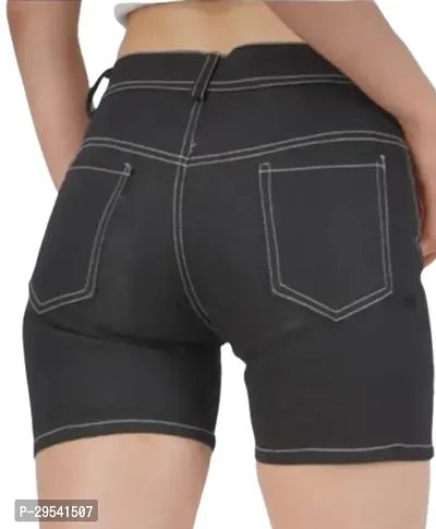 Fashionable and Stylish Black Denim Jeans shorts For Women-thumb3