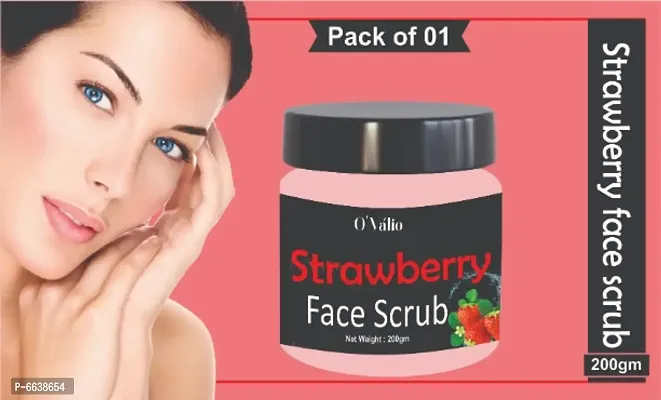 Exfoliating ,Cleansing Smooth And Brightener Skin Facial Strawberry Scrub (Pack Of 1)-thumb0