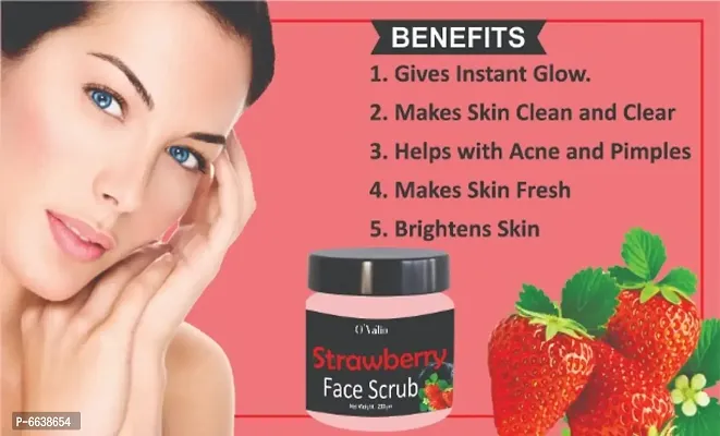 Exfoliating ,Cleansing Smooth And Brightener Skin Facial Strawberry Scrub (Pack Of 1)-thumb3