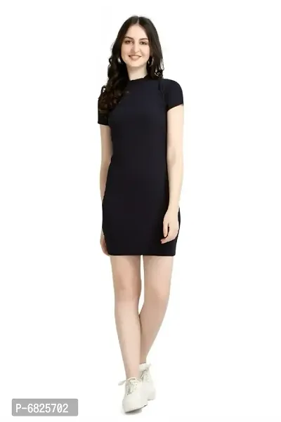 Trendy Polyester Solid 1 Piece Slim Fit Bodycon Dress For Women