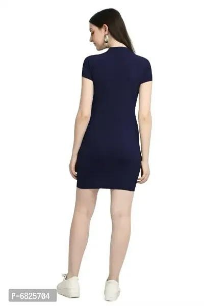 Trendy Polyester Solid 1 Piece Slim Fit Bodycon Dress For Women-thumb2