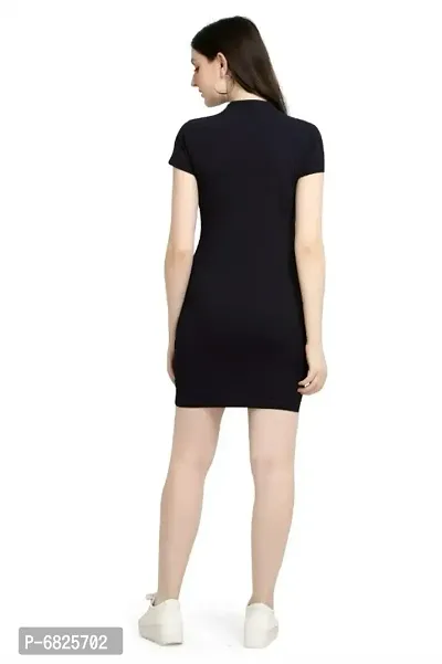 Trendy Polyester Solid 1 Piece Slim Fit Bodycon Dress For Women-thumb2