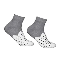 Winter Season New Arrival Multicolor Cotton Self Design Ankle Length Womens Socks (Pack Of 05)-thumb2