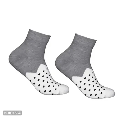 Winter Season New Arrival Multicolor Cotton Self Design Ankle Length Womens Socks (Pack Of 05)-thumb3