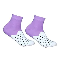 Winter Season New Arrival Multicolor Cotton Self Design Ankle Length Womens Socks (Pack Of 05)-thumb4