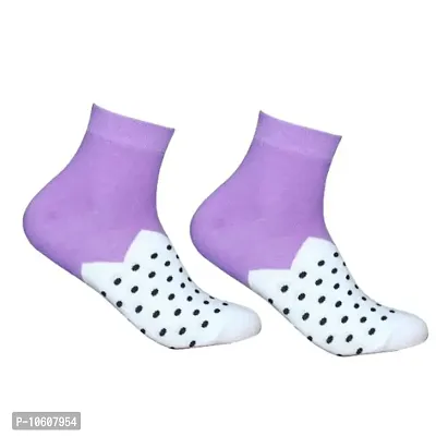 Winter Season New Arrival Multicolor Cotton Self Design Ankle Length Womens Socks (Pack Of 05)-thumb5