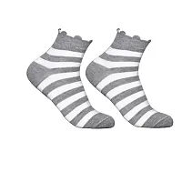 Attractive New Design Multicolor Cotton Self Design Ankle Length Womens Socks (Pack Of 05)-thumb2