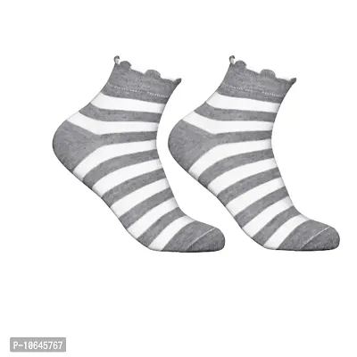 Attractive New Design Multicolor Cotton Self Design Ankle Length Womens Socks (Pack Of 05)-thumb3