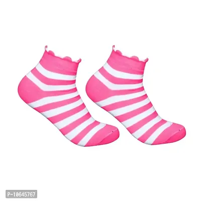 Attractive New Design Multicolor Cotton Self Design Ankle Length Womens Socks (Pack Of 05)-thumb5