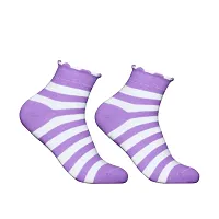 Attractive New Design Multicolor Cotton Self Design Ankle Length Womens Socks (Pack Of 05)-thumb4