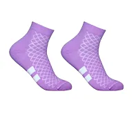 Attractive New Design Multicolor Cotton Self Design Ankle Length Womens Socks (Pack Of 05)-thumb4