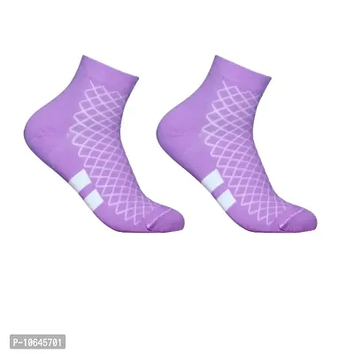 Attractive New Design Multicolor Cotton Self Design Ankle Length Womens Socks (Pack Of 05)-thumb5