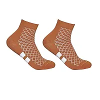 Attractive New Design Multicolor Cotton Self Design Ankle Length Womens Socks (Pack Of 05)-thumb2