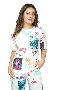 Casual winter Hot Printed Colorful Top  Payjama Night Wear Set (Size :M , L , XL , XXL)-thumb3