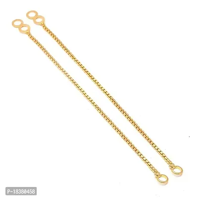 Fashion Accessories Single Layer Oxidized Gold Plated Gold-Tone Crystal Ear to Hair Kan Chain Accessory for Women-thumb0