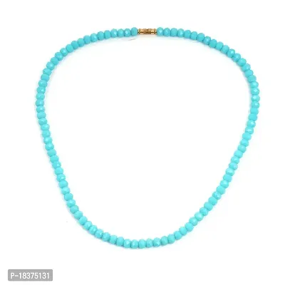 fashion accessories Chain Crystal Mala Glass stone beads single line chain and mala for women and girls (Sky Blue Color)-thumb0