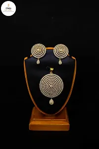 Ankur Imitation Jewellery Gold Plated Brass White American Diamond Hand Mangalsutra Bracelet for Women-thumb2