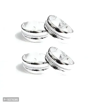 Fashion Accessories Silver Abstract Pattern Design Toe Ring Adjustable Jewelry for Women. Set of 2 Pair.