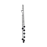 Zurii Pearl Anklet for Girl's(Silver and Black)-thumb1