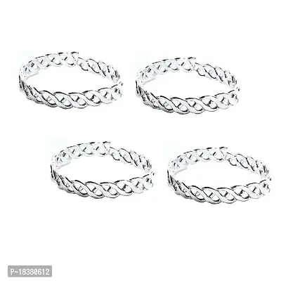 Fashion Accessories Toe Ring Sterling Silver Abstract Pattern Design Toe Ring Adjustable Jewelry for Women. Set of 2 PCS.