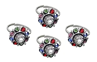 Fashion Accessories Pure Sterling Multi Color Silver Plated Toe Ring Jewelry for Women, Set 2 PCS-thumb1