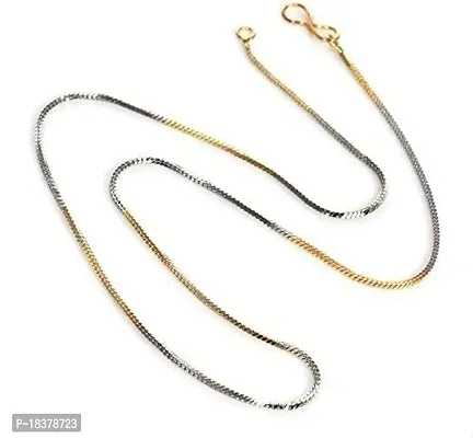 Fashio Accessories Gold Plated Chain for Men, Women  Girls (HALF-GOLD-SILVER-03)