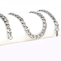 Fashio Accessories Men's Jewellery Silver Chain For Boys Elegant Stainless Steel Necklace Silver Chain Double Coated Chains For Men Neck Chain Necklace Boys (KADI-02)-thumb2