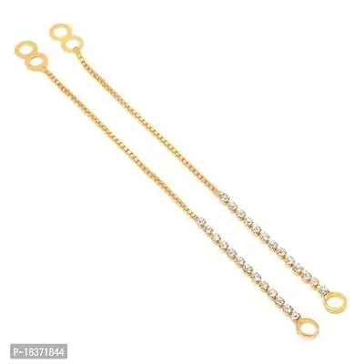 A-One Collection Ear Chain Kan Chain Gold Tone Crystal Ear to Hair Accessory for Girl  Women, SET OF 3 SET A-One Collection-thumb2