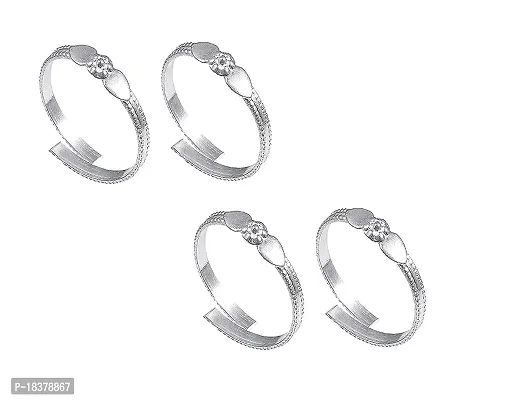 Fashion Accessories Toe Ring Sterling Silver Abstract Pattern Design Toe Ring Adjustable Jewelry for Women. Set of 2 PCS.