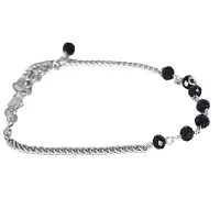 Zurii Pearl Anklet for Girl's(Silver and Black)-thumb2