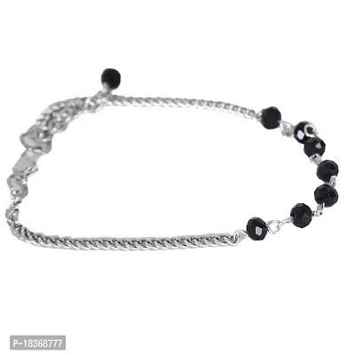 Zurii Pearl Anklet for Girl's(Silver and Black)-thumb3