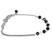 fashion accessories Pearl Anklet for Girl's(Silver and Black)-thumb2