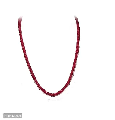 fashion accessories Black Crystal chain Glass stone beads single line chain and mala for women and girls (so Red)