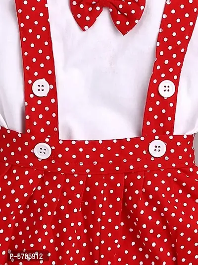 Stylish Cotton Polka Dot Printed Short Sleeves Dungaree For Kids-thumb2